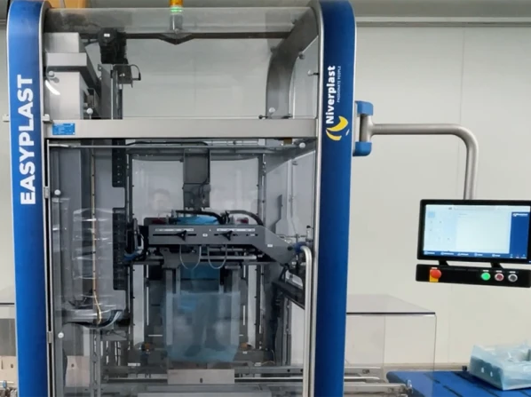 Solid board box erecting & bag placing | Niverplast